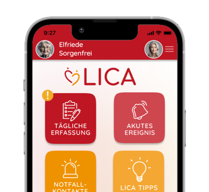 Ausschnitt der Lica App