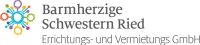 Schriftzug Barmherzigen Schwestern Ried Errichtungs- und Vermiertungs GmbH mit einem bunten Logo auf der linken Seite